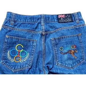 COOGI Australia Embroidered Jeans Kangaroo Logo Y2K Hip Hop W36x31